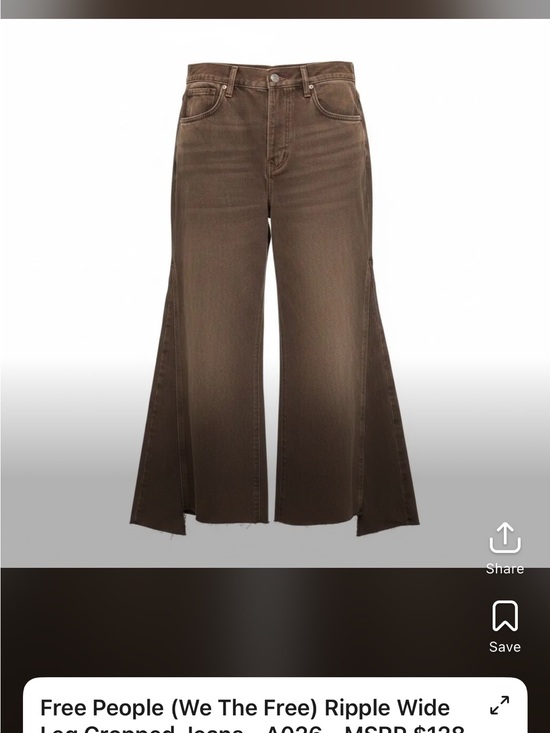 Free People Denim - Free People Ripple Wide Leg Cropped Jeans - A026